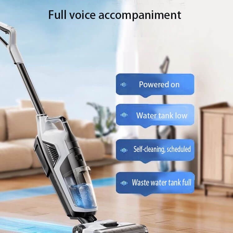 Voice-Guided Floor Scrubber Washer - Real-Time Audio Prompts for Easy Operation