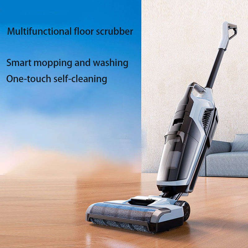 Smart 2-in-1 Floor Scrubber Washer - Self-Cleaning Mop & Vacuum for Effortless Home Cleaning