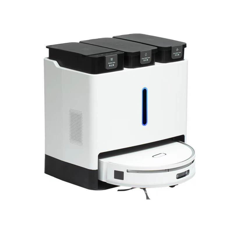 LINKBEY Robot Vacuum with Multi-Tank Base Station - Auto-Cleaning & Maintenance System (3-Tank Design for Clean Water, Waste Water & Dust)