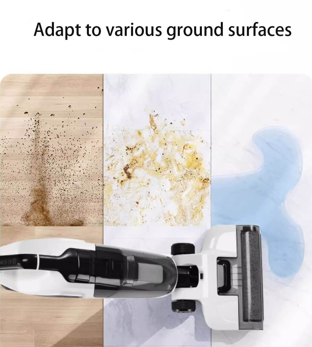 Multi-Surface Floor Scrubber Washer - Safe for Hardwood, Marble & Tile