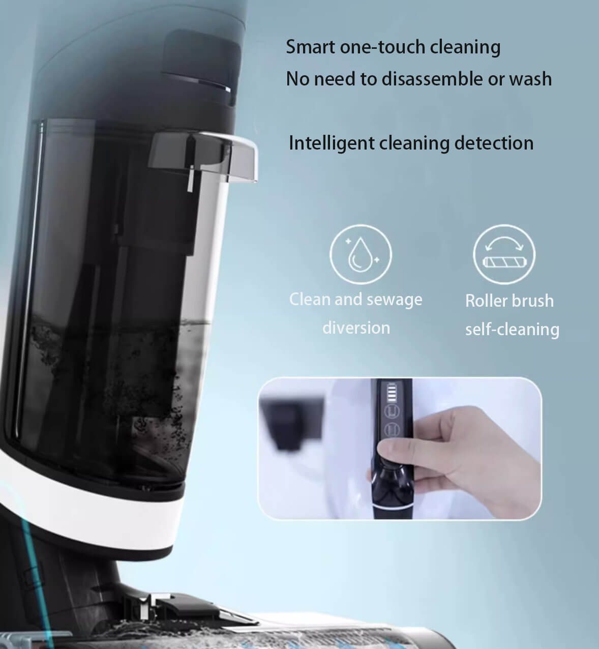 40000PA Strong Suction Floor Scrubber - 40-Minute Battery for Large Home Cleaning