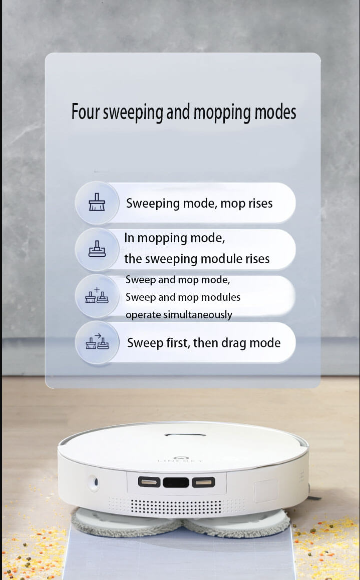 LINKBEY Robot Vacuum 4 Sweeping & Mopping Modes - Sweep Only, Mop Only, Simultaneous, Sweep-Then-Mop